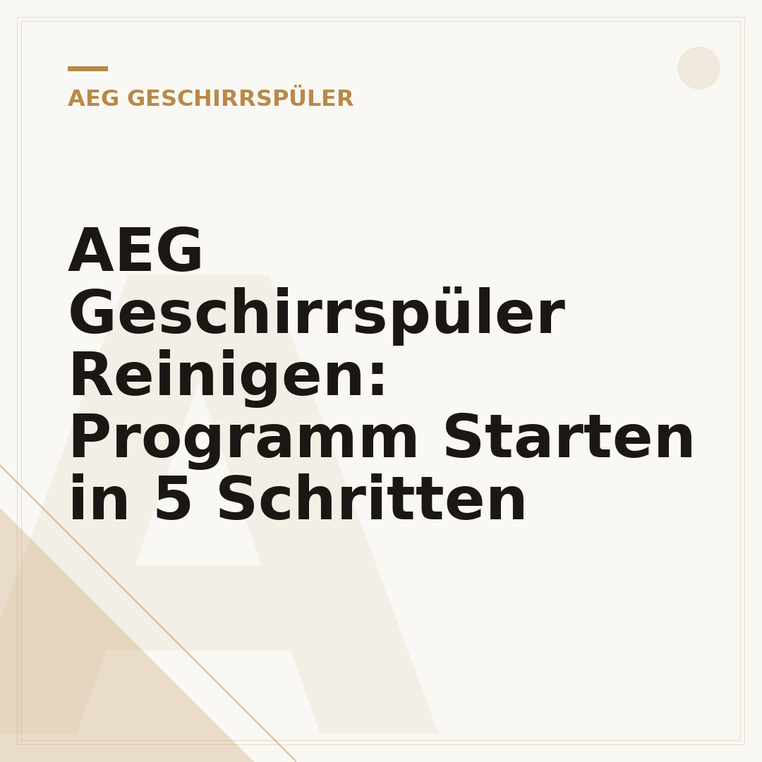 AEG Geschirrspüler Reinigen: Programm Starten in 5 Schritten