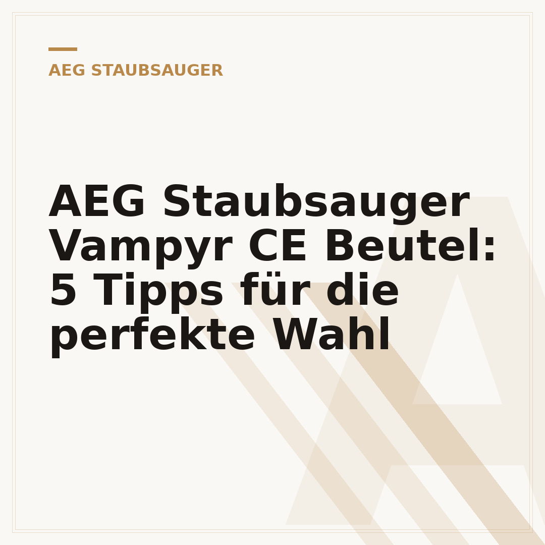 AEG Staubsauger Vampyr CE Beutel: 5 Tipps für die perfekte Wahl