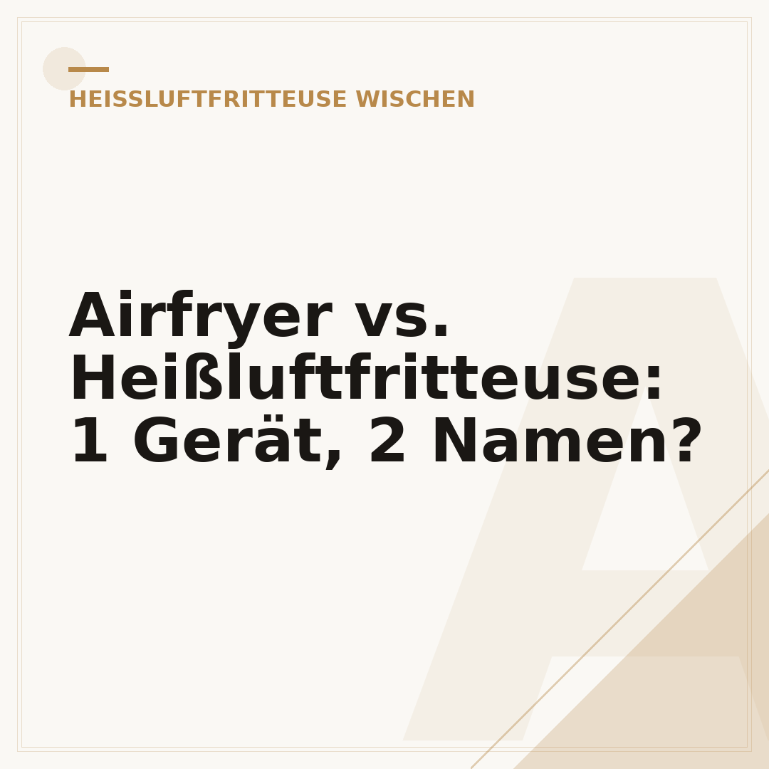 Airfryer vs. Heißluftfritteuse: 1 Gerät, 2 Namen?