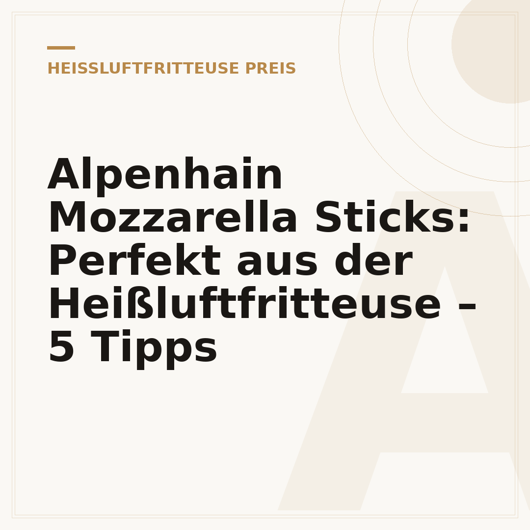 Alpenhain Mozzarella Sticks: Perfekt aus der Heißluftfritteuse – 5 Tipps