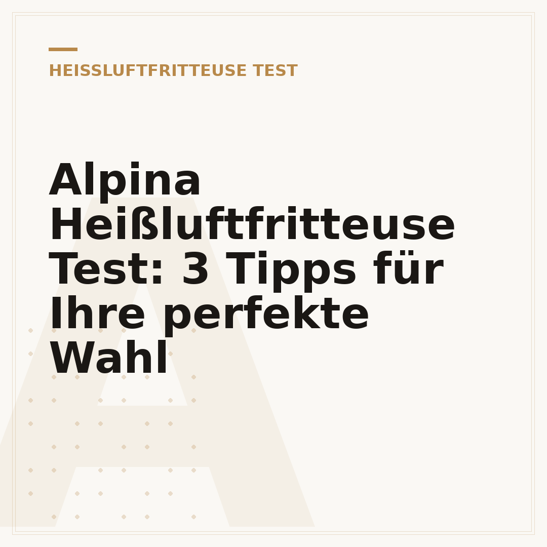 Alpina Heißluftfritteuse Test: 3 Tipps für Ihre perfekte Wahl