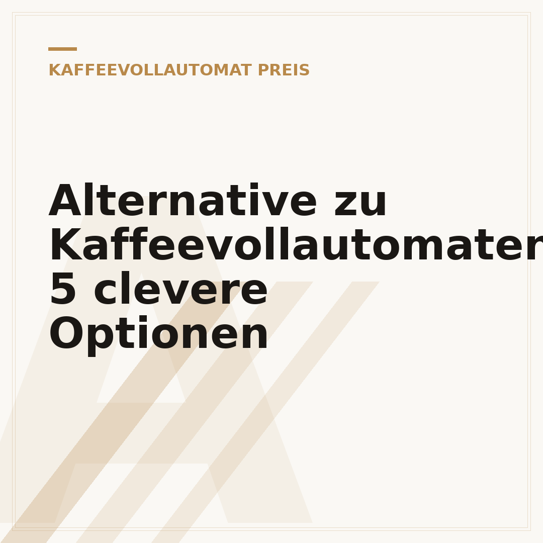 Alternative zu Kaffeevollautomaten: 5 clevere Optionen