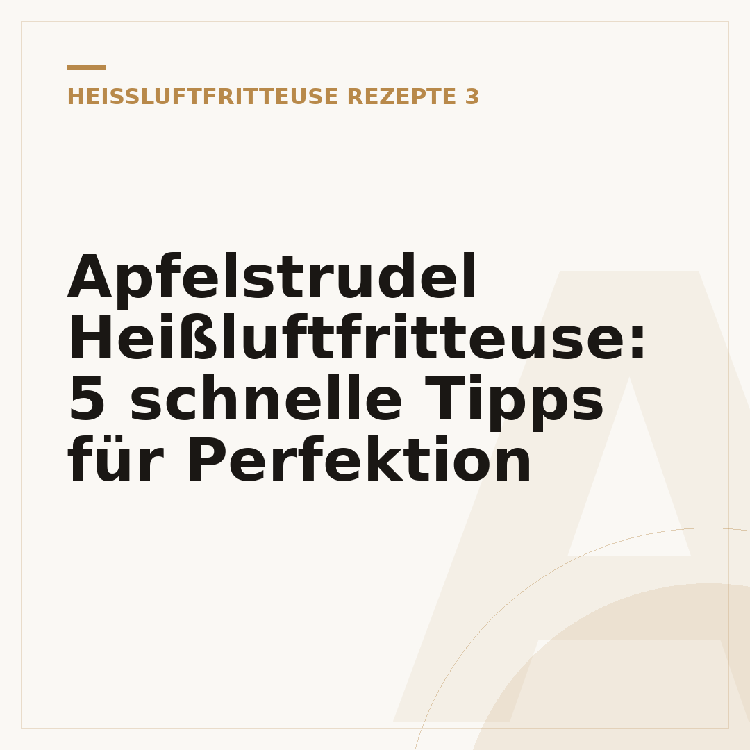 Apfelstrudel Heißluftfritteuse: 5 schnelle Tipps für Perfektion