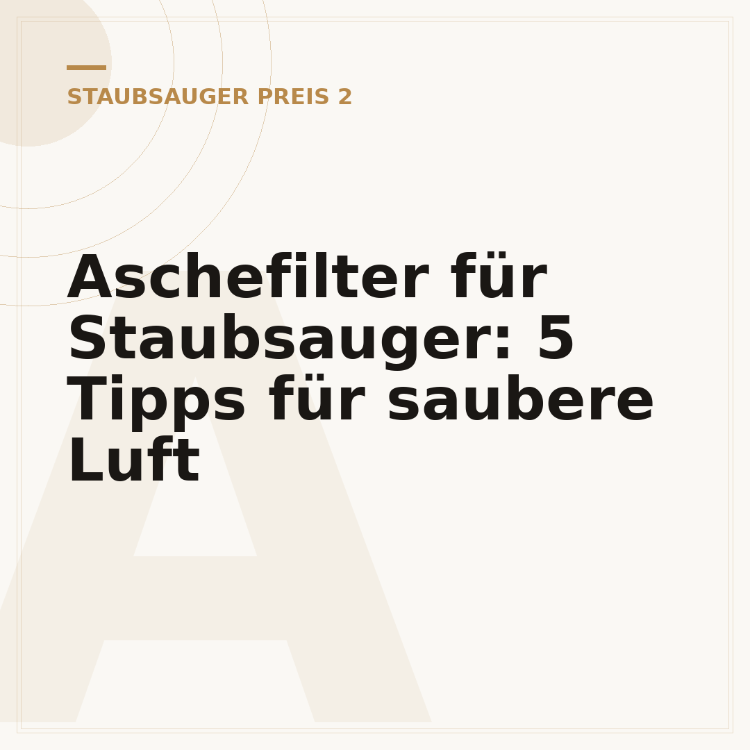 Aschefilter für Staubsauger: 5 Tipps für saubere Luft