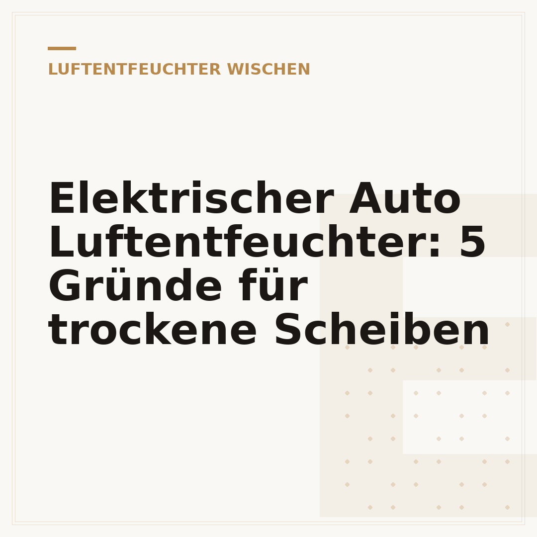 Elektrischer Auto Luftentfeuchter: 5 Gründe für trockene Scheiben