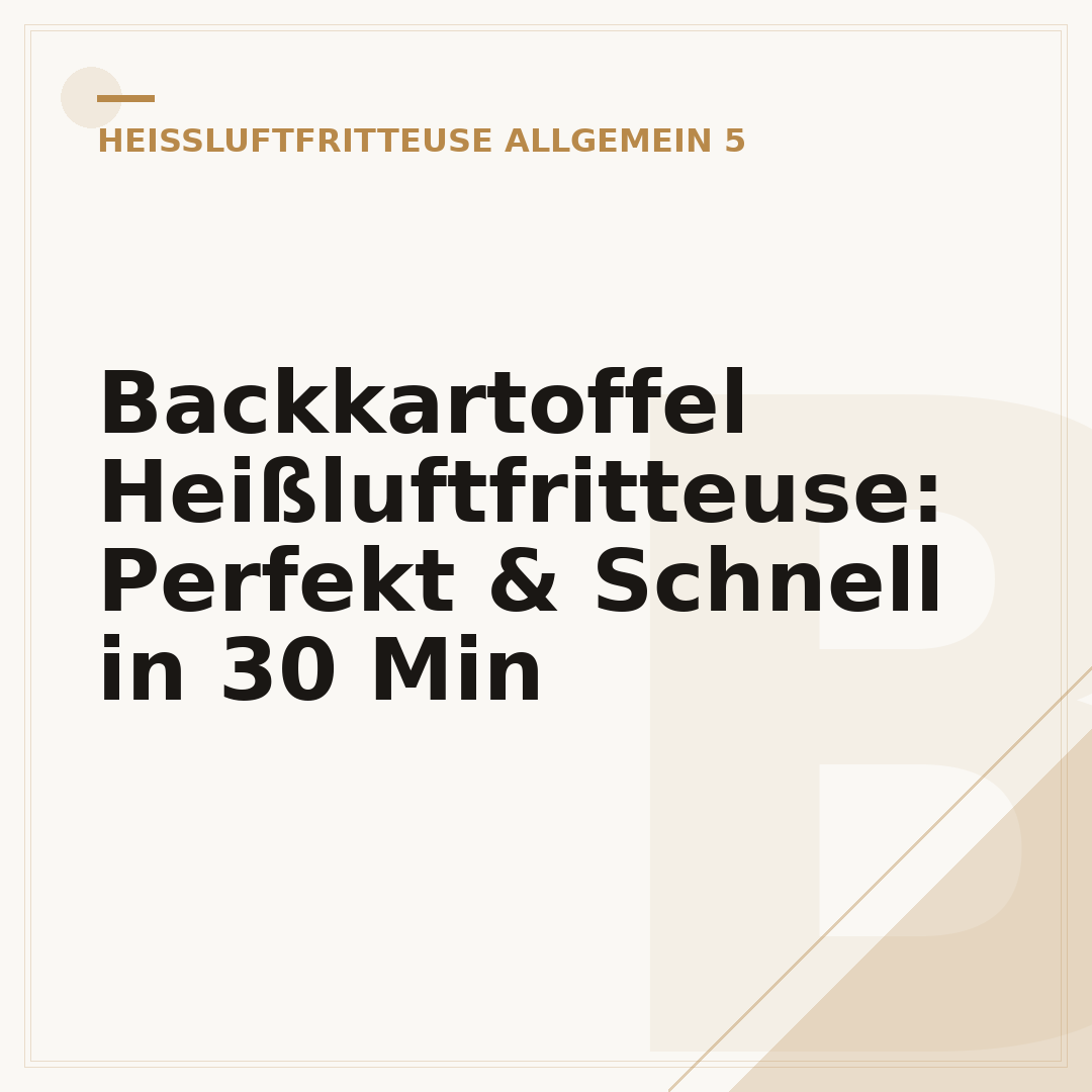 Backkartoffel Heißluftfritteuse: Perfekt & Schnell in 30 Min