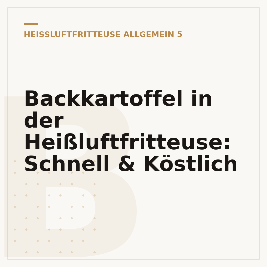Backkartoffel in der Heißluftfritteuse: Schnell & Köstlich