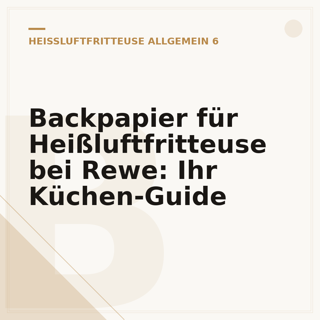 Backpapier für Heißluftfritteuse bei Rewe: Ihr Küchen-Guide
