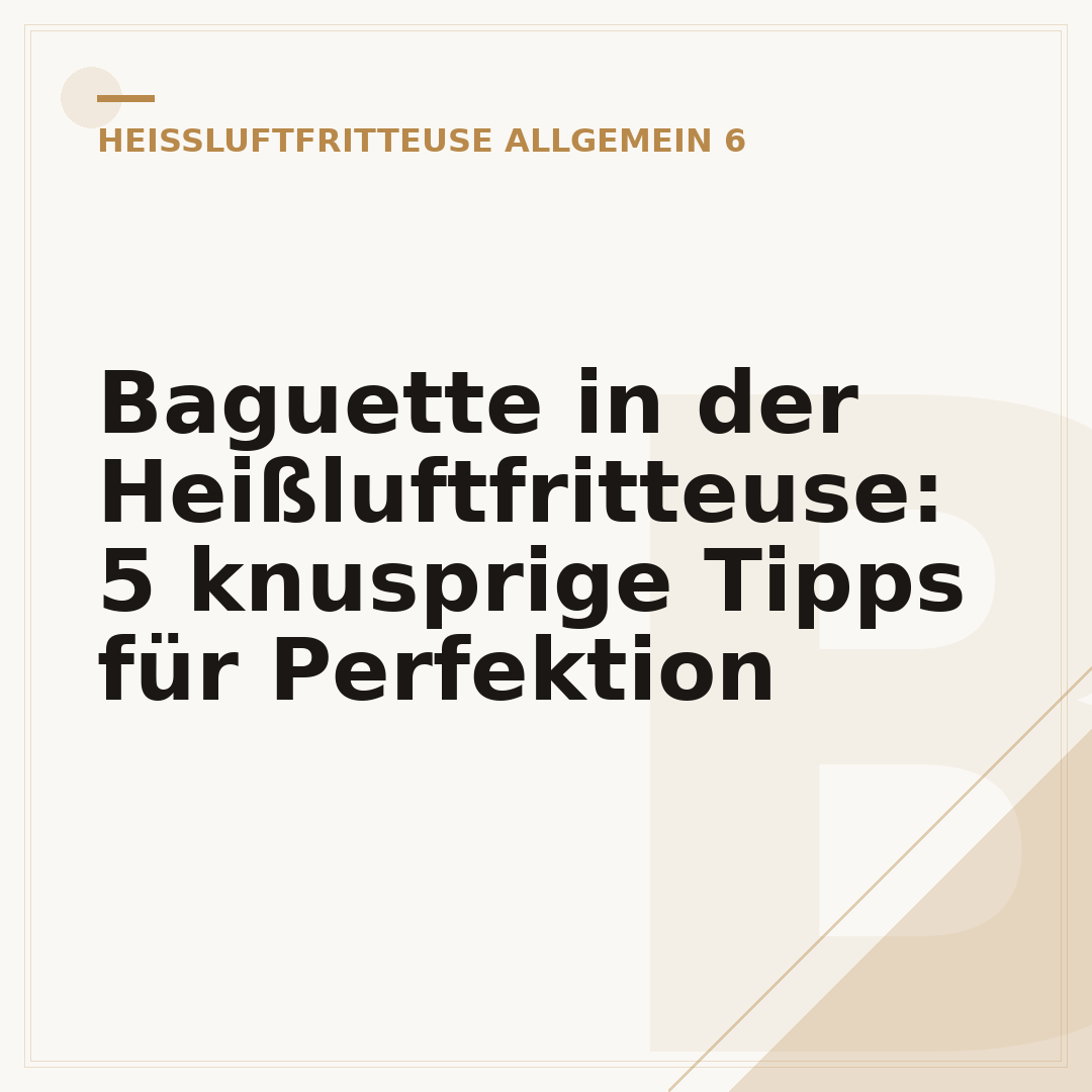 Baguette in der Heißluftfritteuse: 5 knusprige Tipps für Perfektion