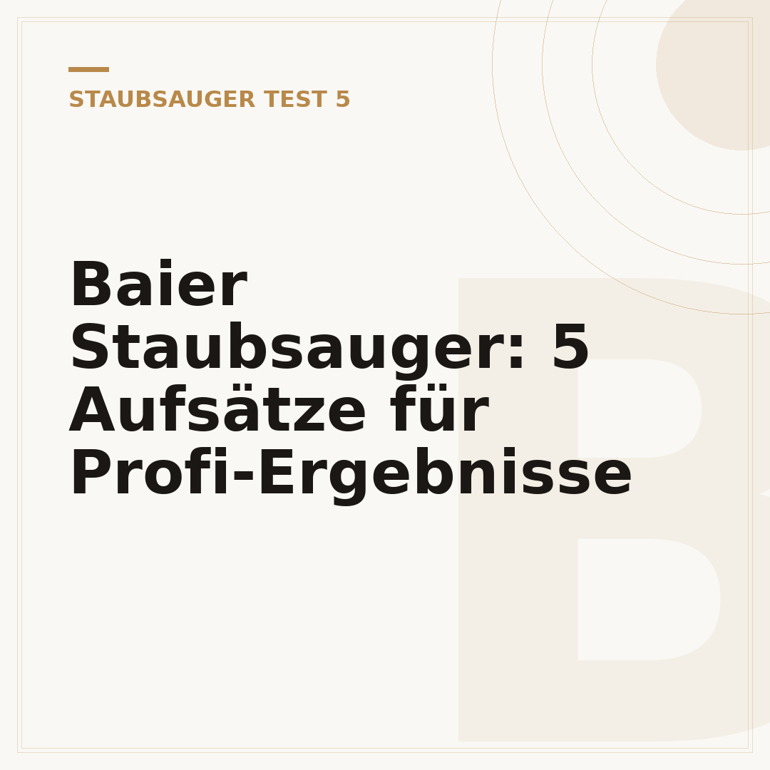 Baier Staubsauger: 5 Aufsätze für Profi-Ergebnisse