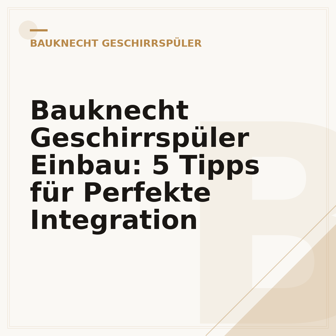 Bauknecht Geschirrspüler Einbau: 5 Tipps für Perfekte Integration
