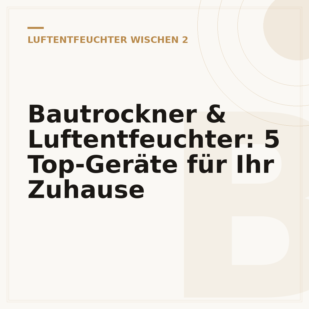 Bautrockner & Luftentfeuchter: 5 Top-Geräte für Ihr Zuhause