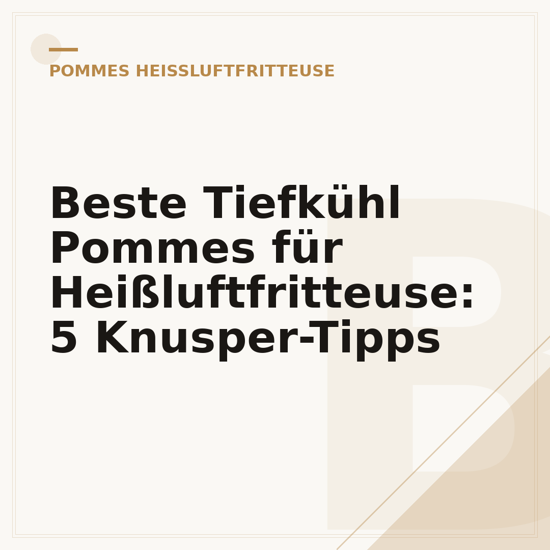 Beste Tiefkühl Pommes für Heißluftfritteuse: 5 Knusper-Tipps