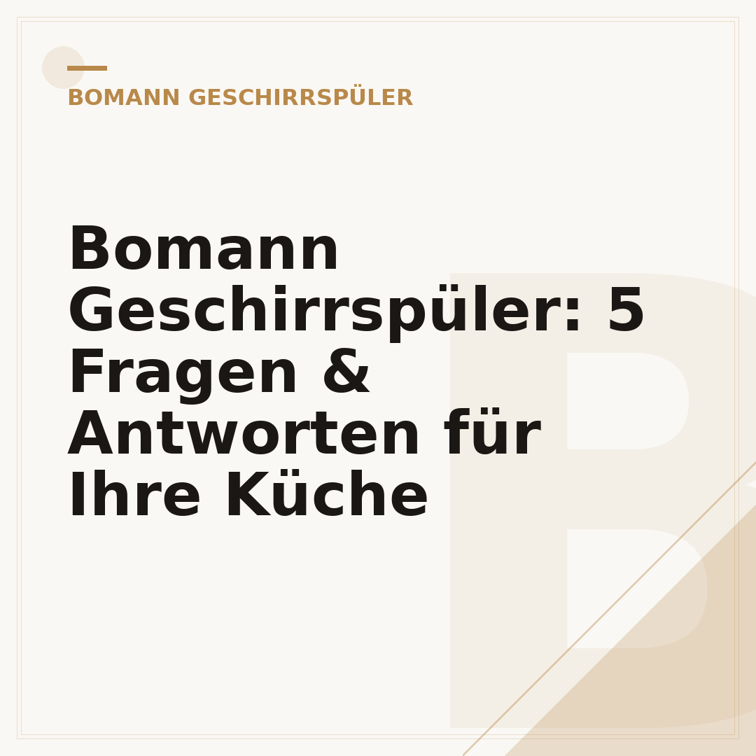 Bomann Geschirrspüler: 5 Fragen & Antworten für Ihre Küche