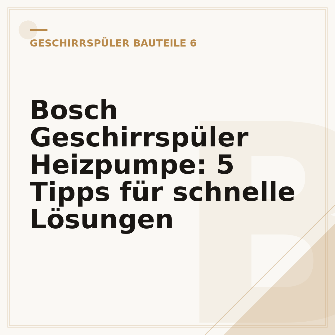 Bosch Geschirrspüler Heizpumpe: 5 Tipps für schnelle Lösungen