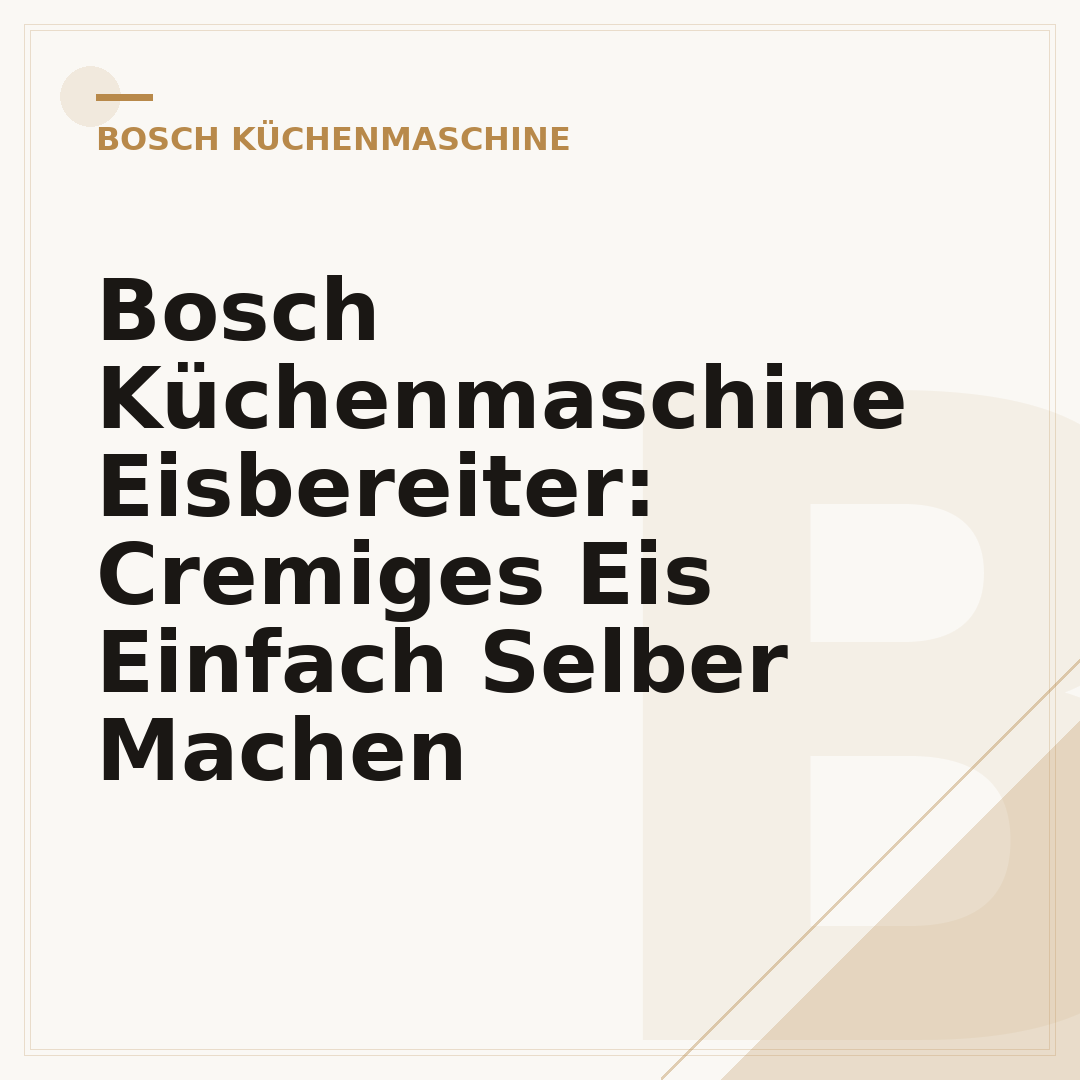 Bosch Küchenmaschine Eisbereiter: Cremiges Eis Einfach Selber Machen