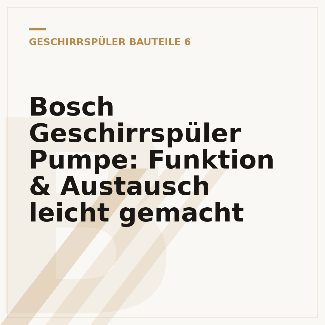 Bosch Geschirrspüler Pumpe: Funktion & Austausch leicht gemacht