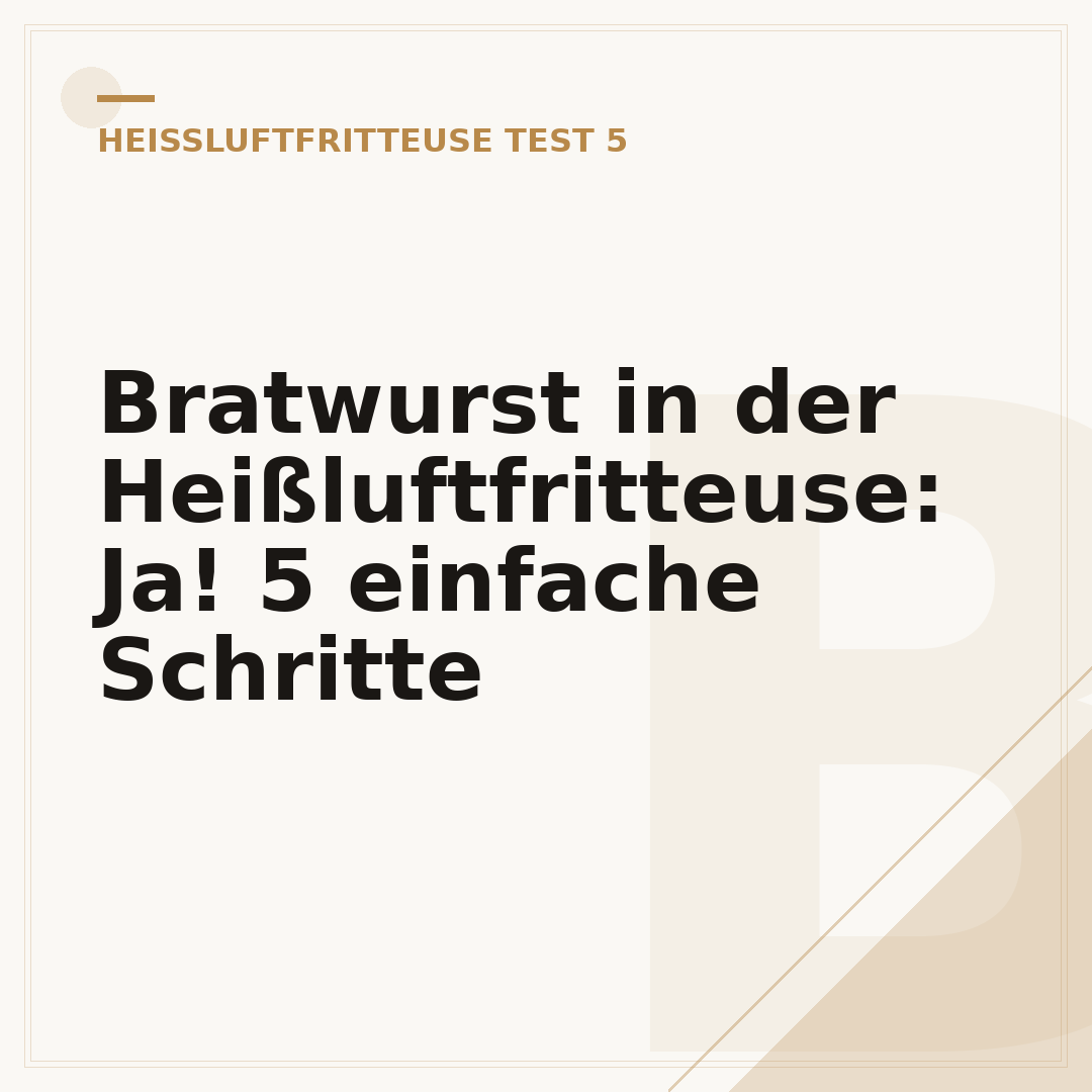 Bratwurst in der Heißluftfritteuse: Ja! 5 einfache Schritte