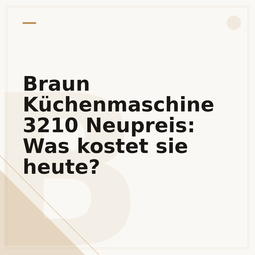 Braun Küchenmaschine 3210 Neupreis: Was kostet sie heute?