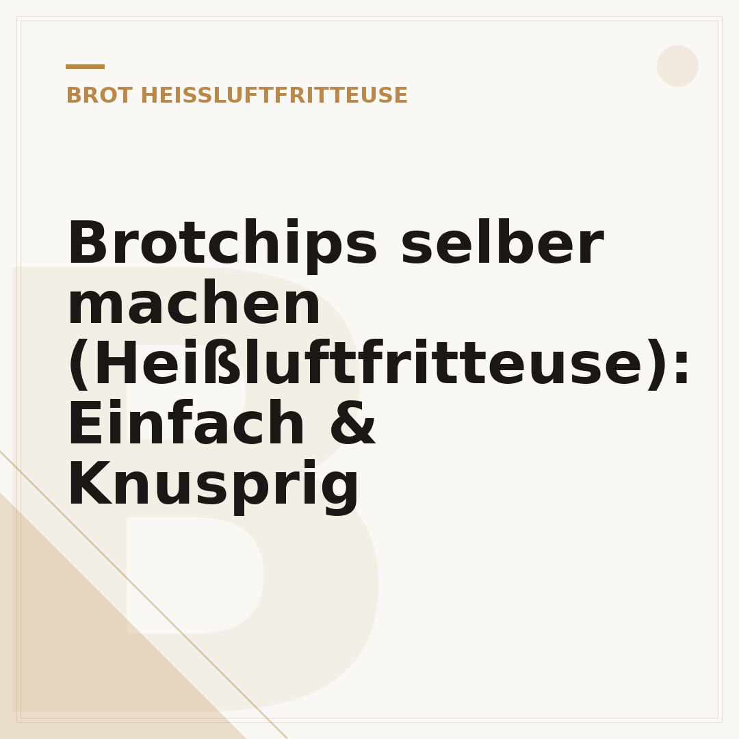 Brotchips selber machen (Heißluftfritteuse): Einfach & Knusprig