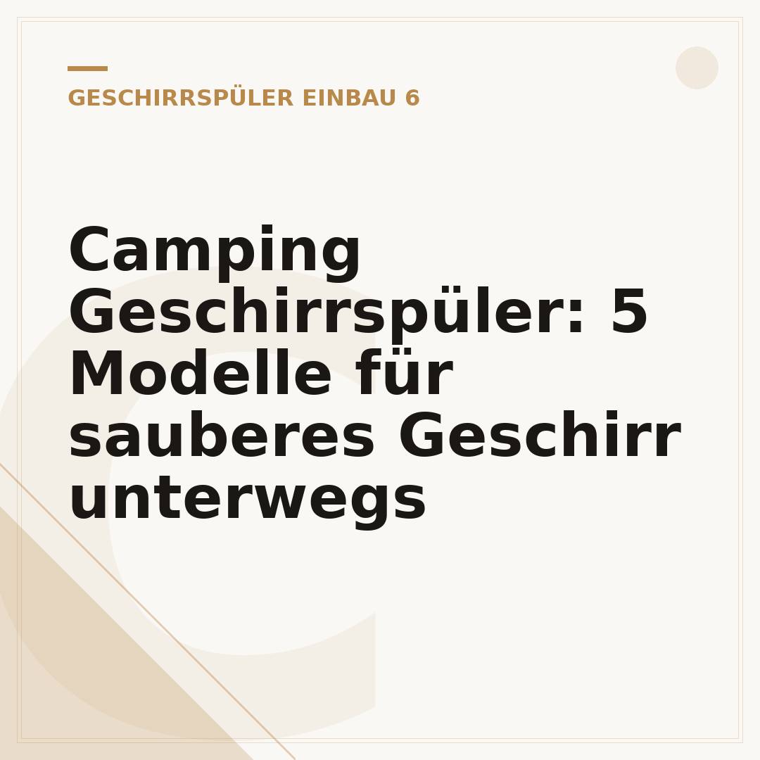 Camping Geschirrspüler: 5 Modelle für sauberes Geschirr unterwegs