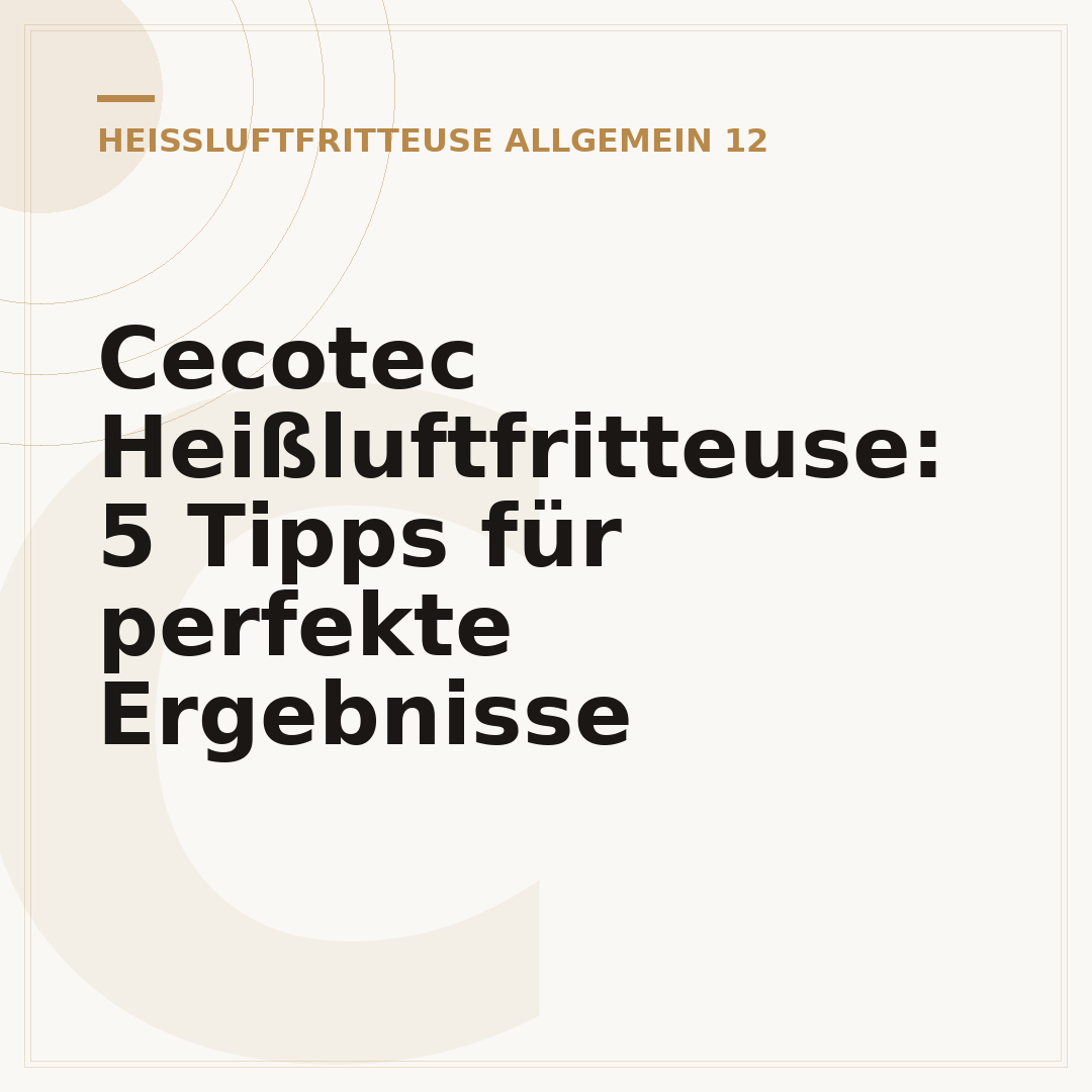 Cecotec Heißluftfritteuse: 5 Tipps für perfekte Ergebnisse