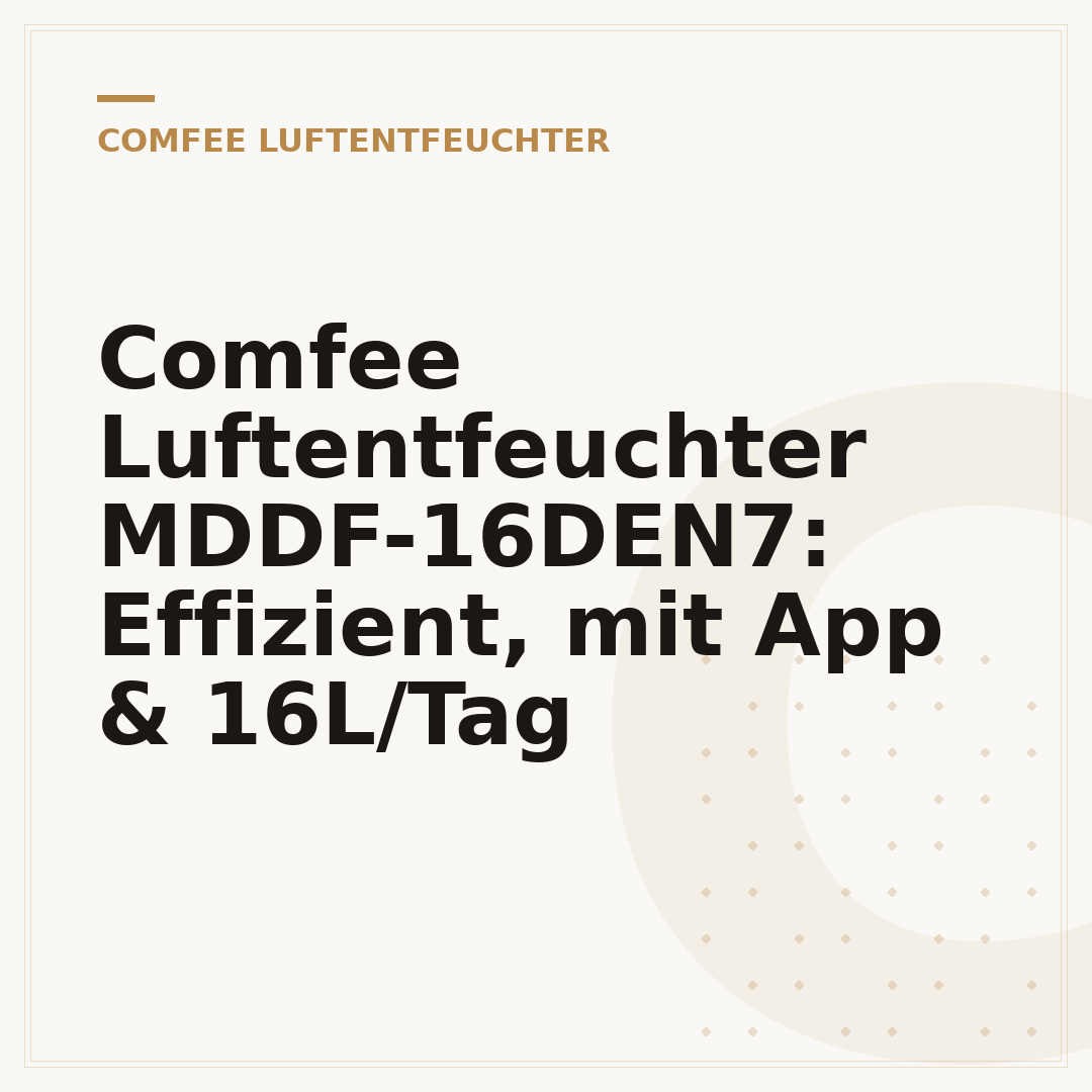 Comfee Luftentfeuchter MDDF-16DEN7: Effizient, mit App & 16L/Tag
