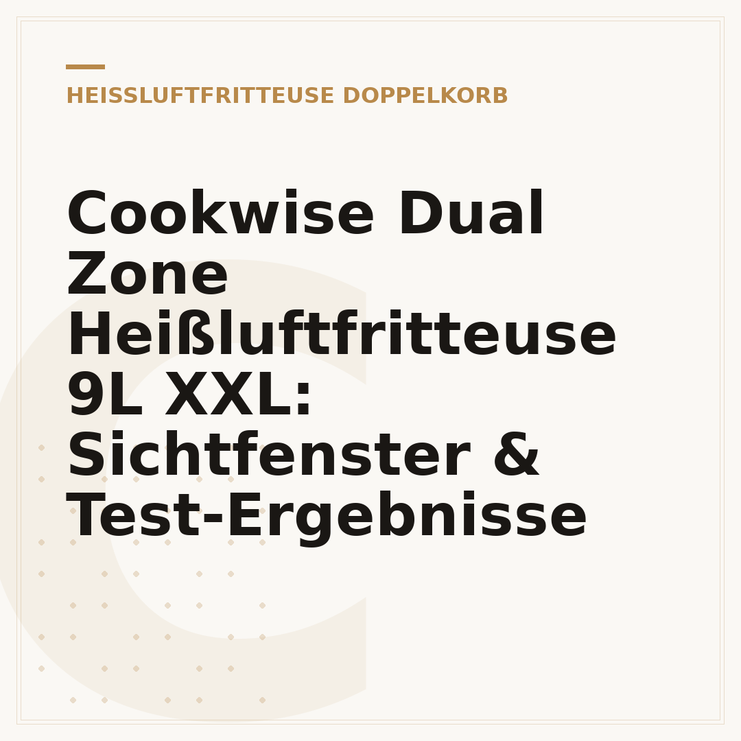 Cookwise Dual Zone Heißluftfritteuse 9L XXL: Sichtfenster & Test-Ergebnisse