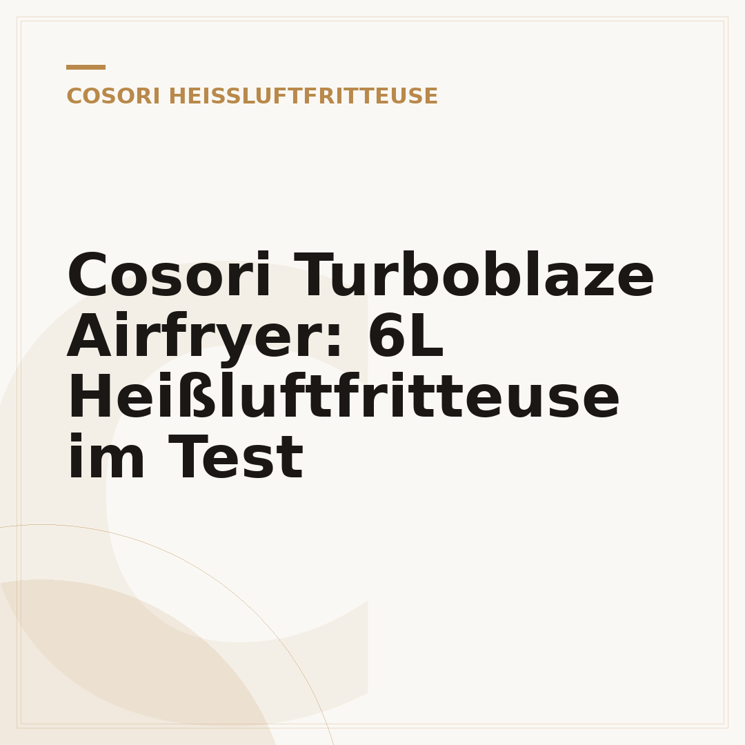 Cosori Turboblaze Airfryer: 6L Heißluftfritteuse im Test
