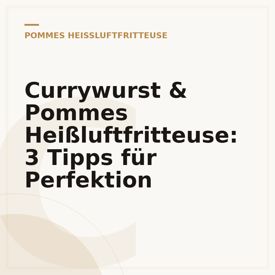 Currywurst & Pommes Heißluftfritteuse: 3 Tipps für Perfektion