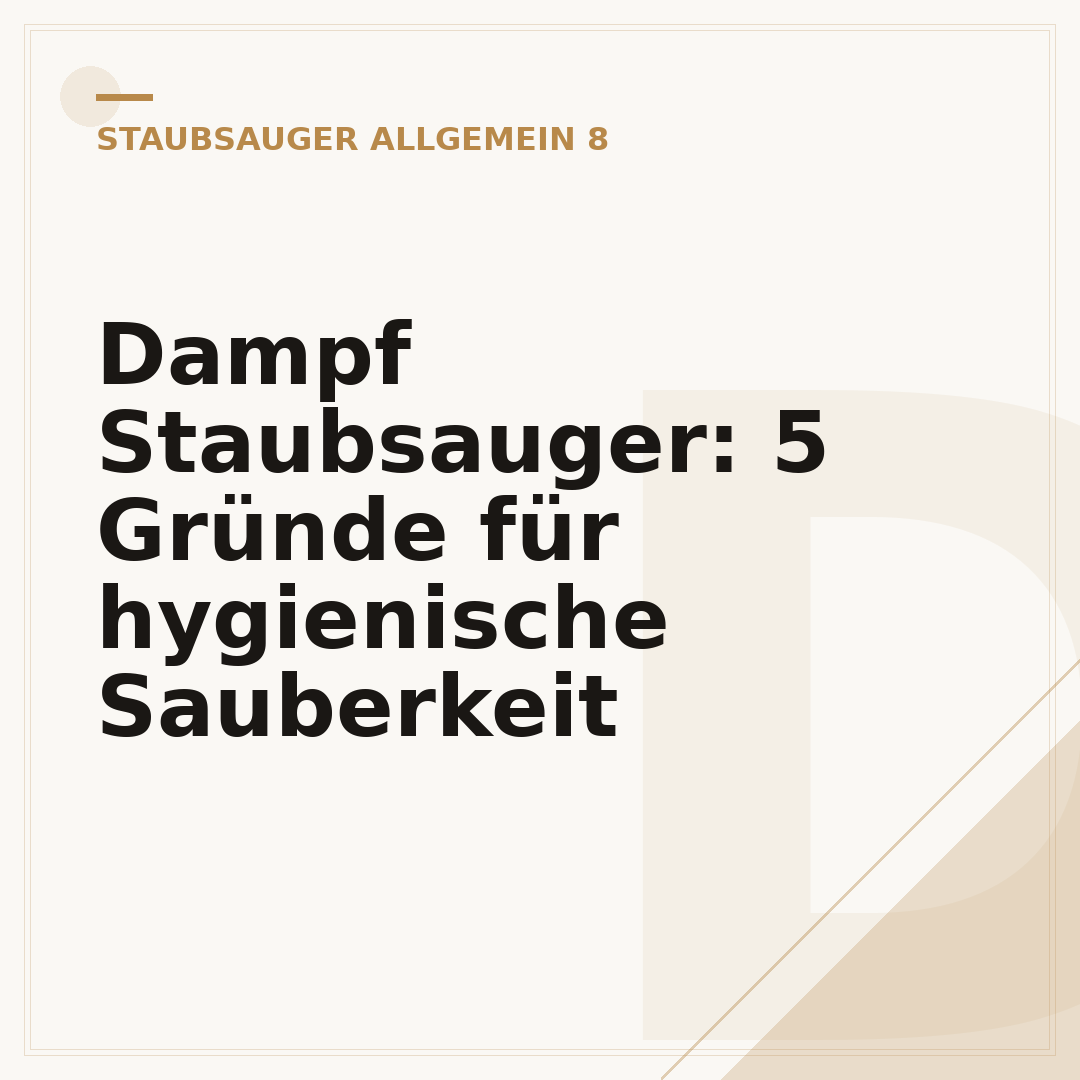 Dampf Staubsauger: 5 Gründe für hygienische Sauberkeit