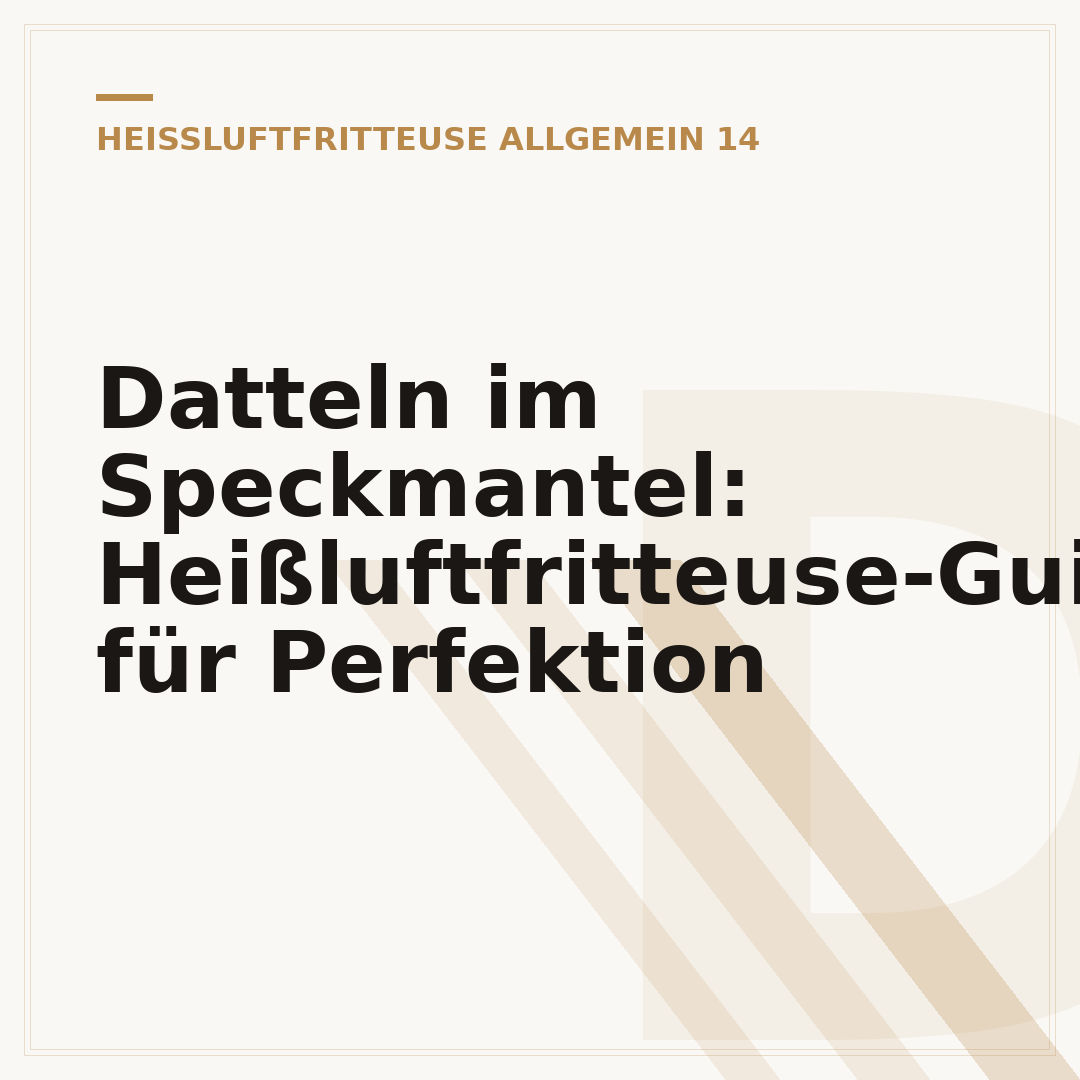 Datteln im Speckmantel: Heißluftfritteuse-Guide für Perfektion