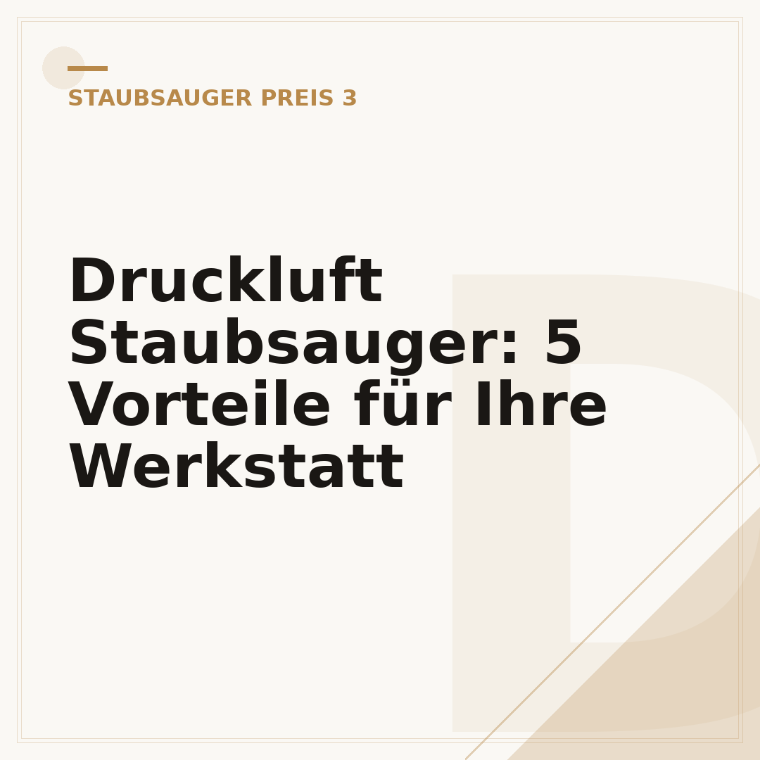 Druckluft Staubsauger: 5 Vorteile für Ihre Werkstatt