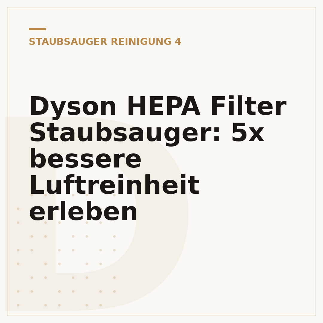 Dyson HEPA Filter Staubsauger: 5x bessere Luftreinheit erleben