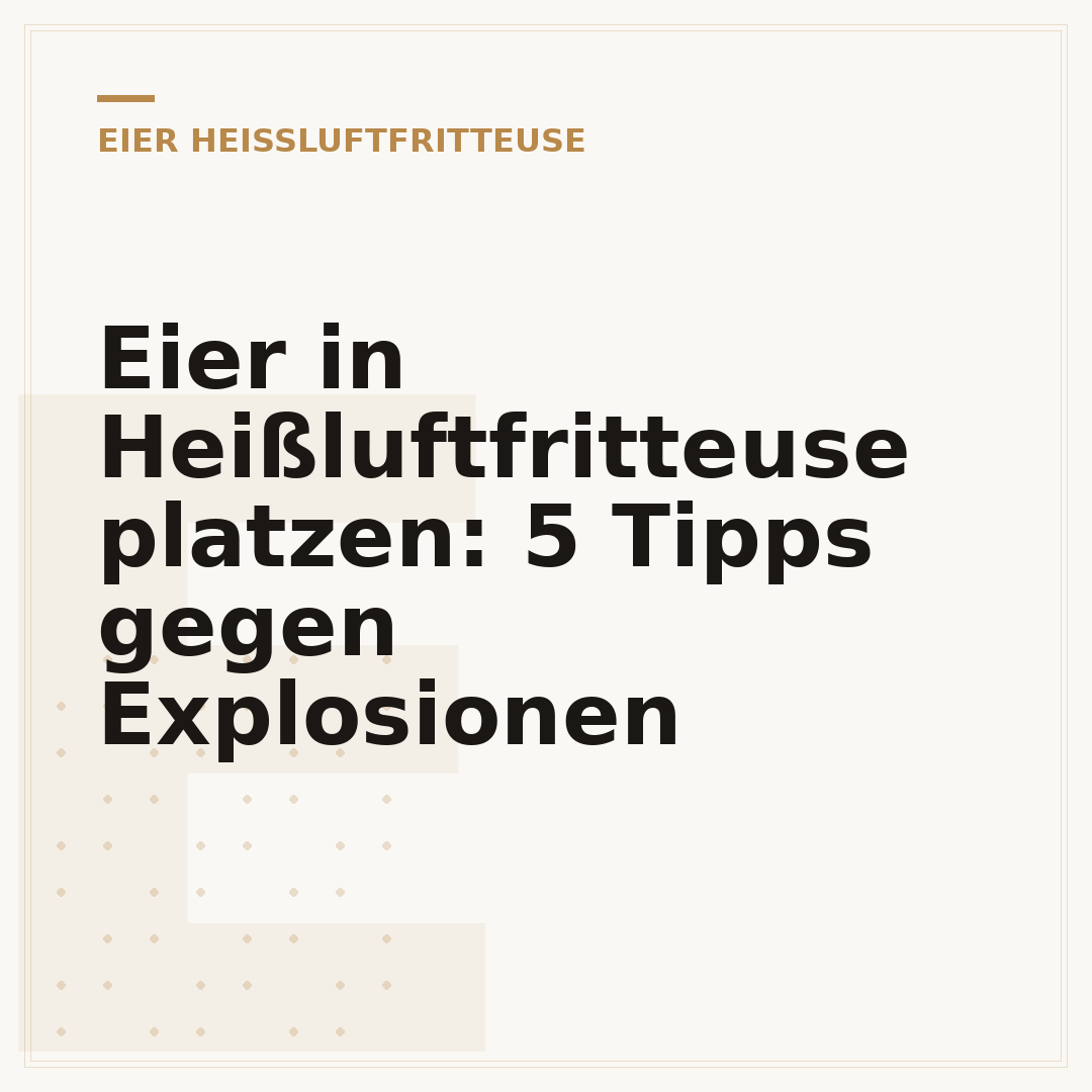 Eier in Heißluftfritteuse platzen: 5 Tipps gegen Explosionen
