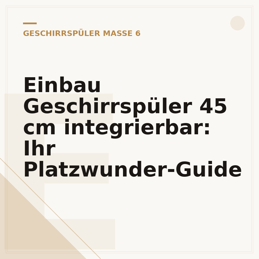 Einbau Geschirrspüler 45 cm integrierbar: Ihr Platzwunder-Guide