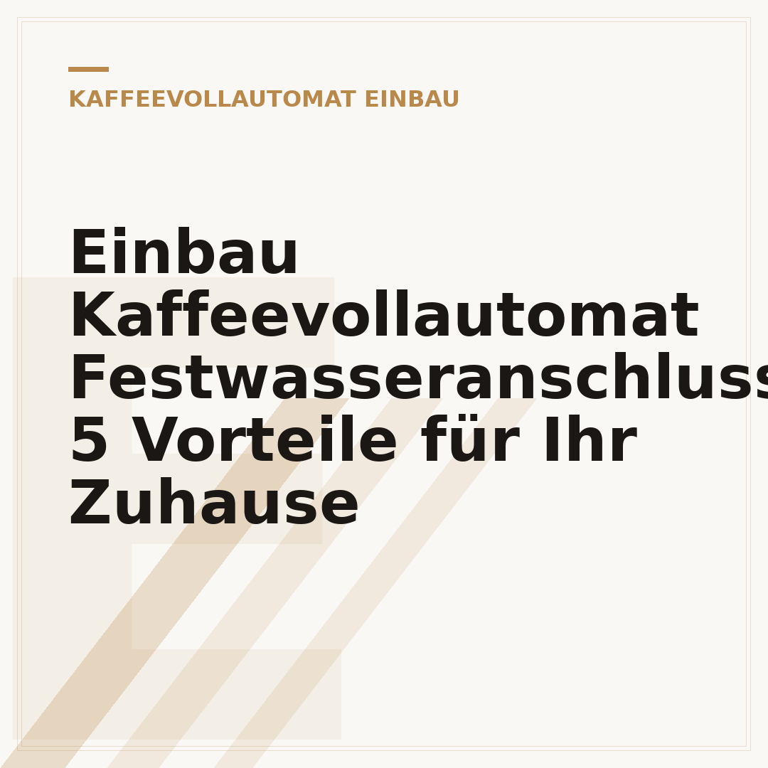 Einbau Kaffeevollautomat Festwasseranschluss: 5 Vorteile für Ihr Zuhause