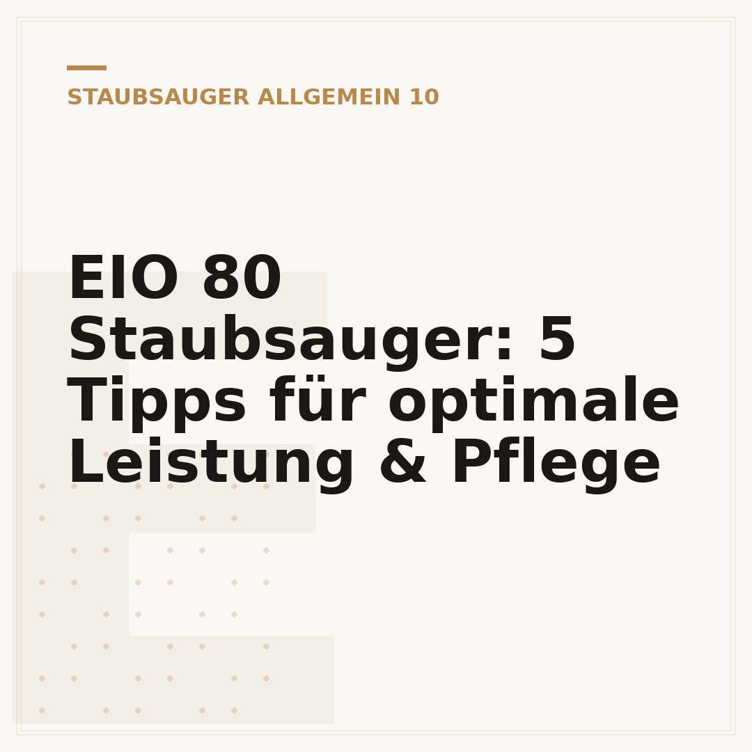 EIO 80 Staubsauger: 5 Tipps für optimale Leistung & Pflege