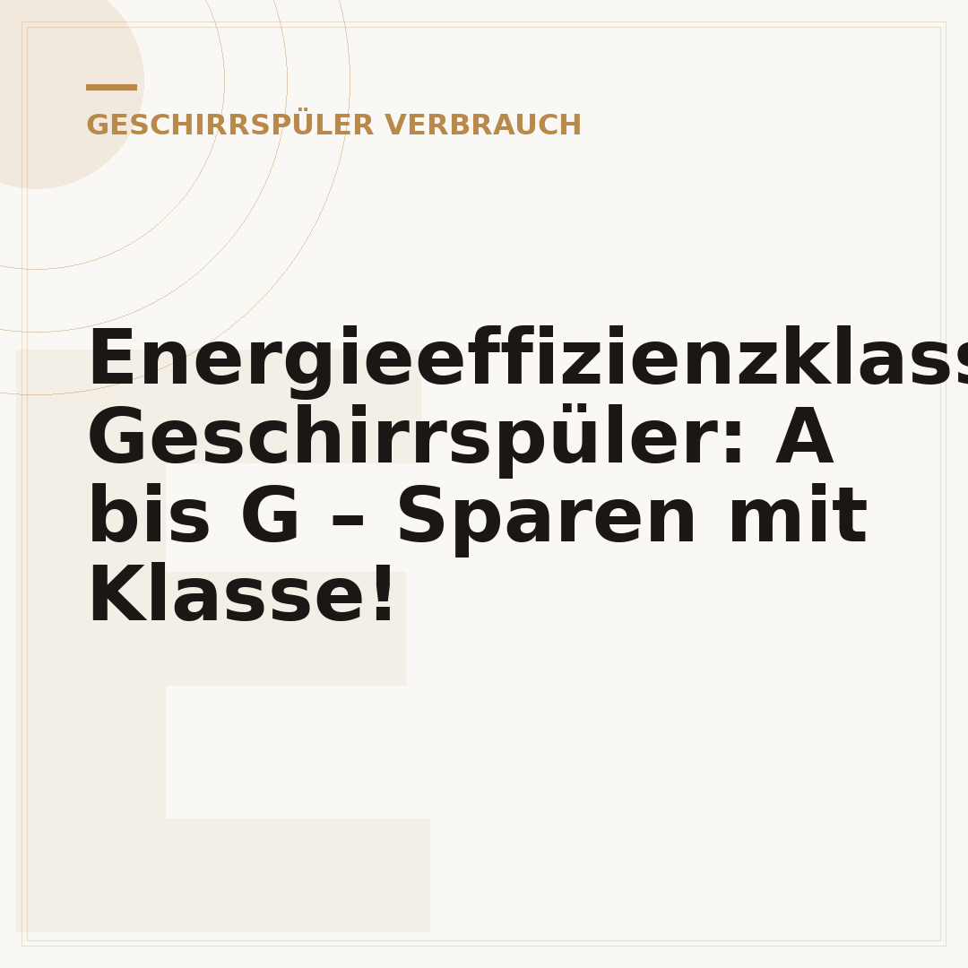 Energieeffizienzklasse Geschirrspüler: A bis G – Sparen mit Klasse!