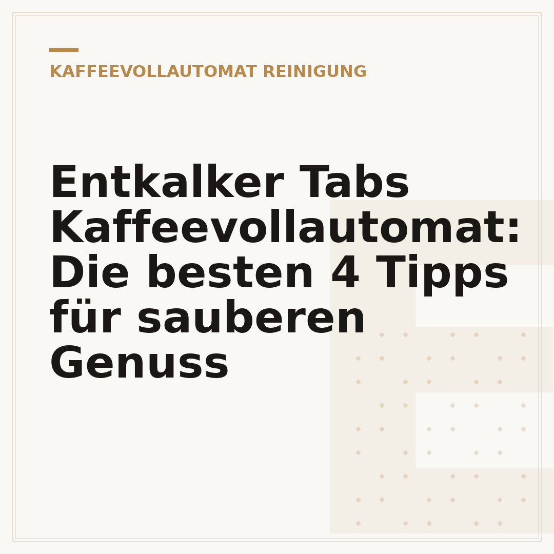 Entkalker Tabs Kaffeevollautomat: Die besten 4 Tipps für sauberen Genuss
