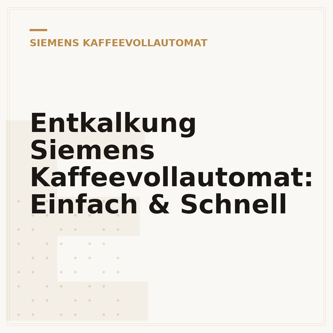 Entkalkung Siemens Kaffeevollautomat: Einfach & Schnell