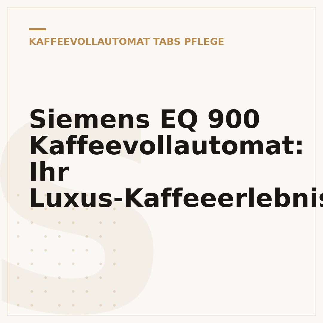Siemens EQ 900 Kaffeevollautomat: Ihr Luxus-Kaffeeerlebnis