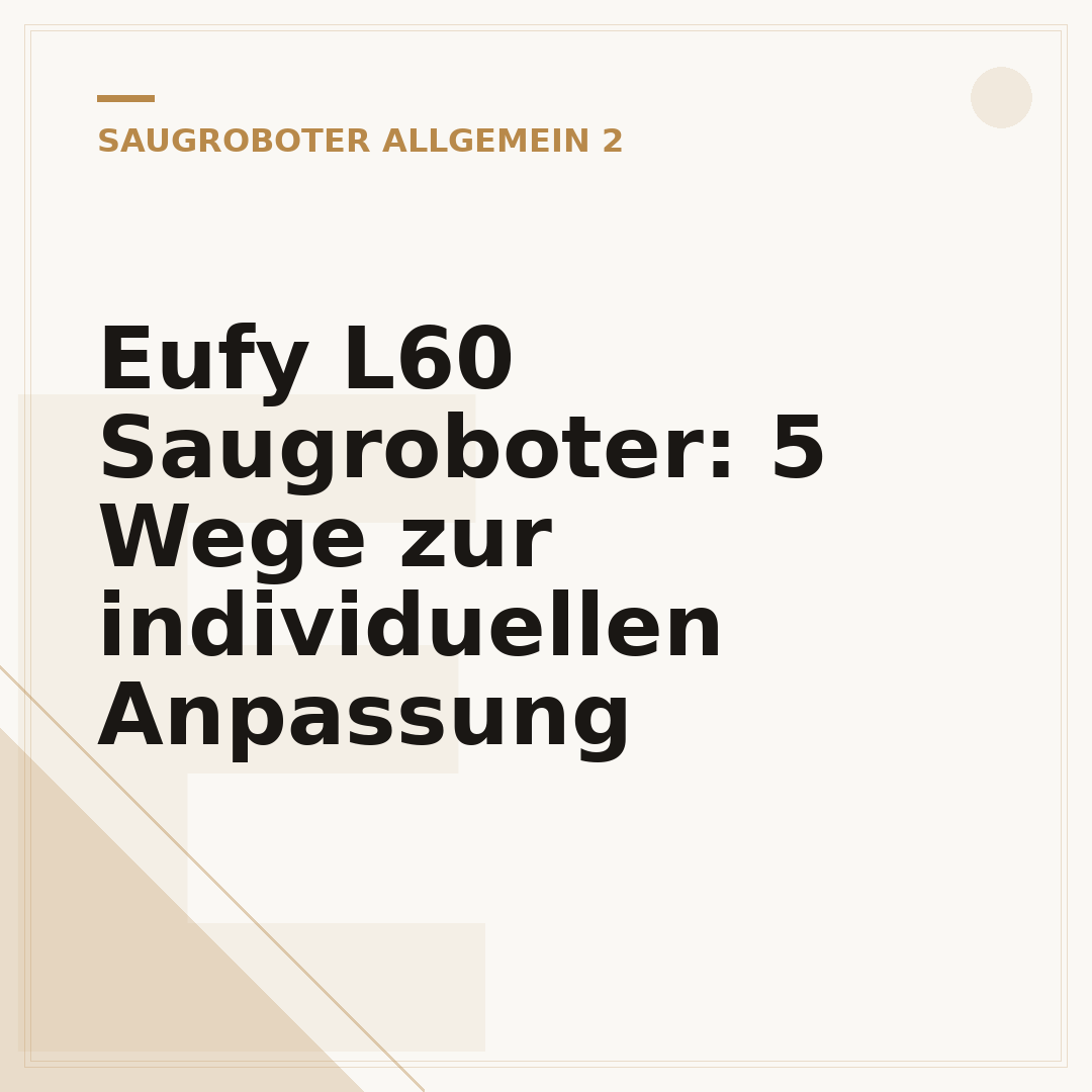 Eufy L60 Saugroboter: 5 Wege zur individuellen Anpassung