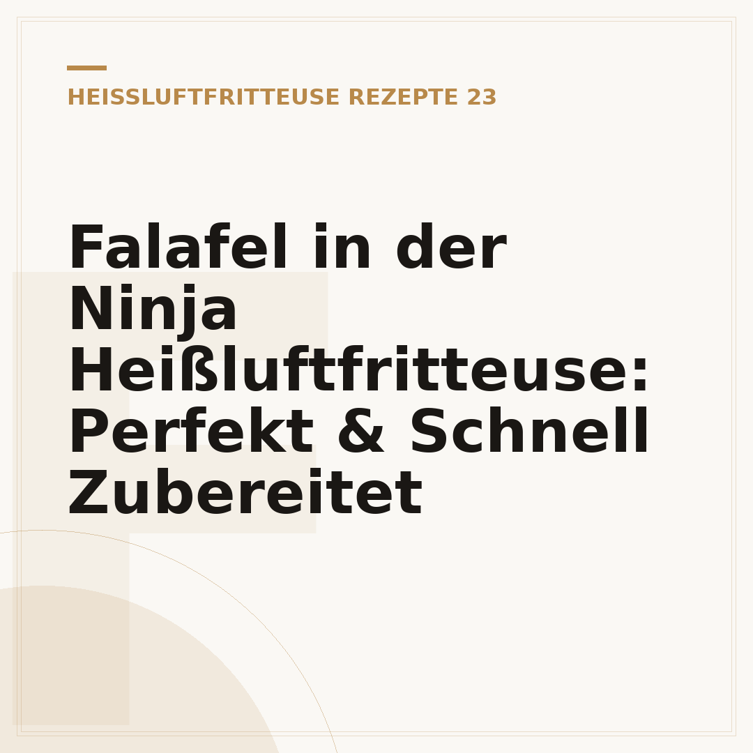 Falafel in der Ninja Heißluftfritteuse: Perfekt & Schnell Zubereitet