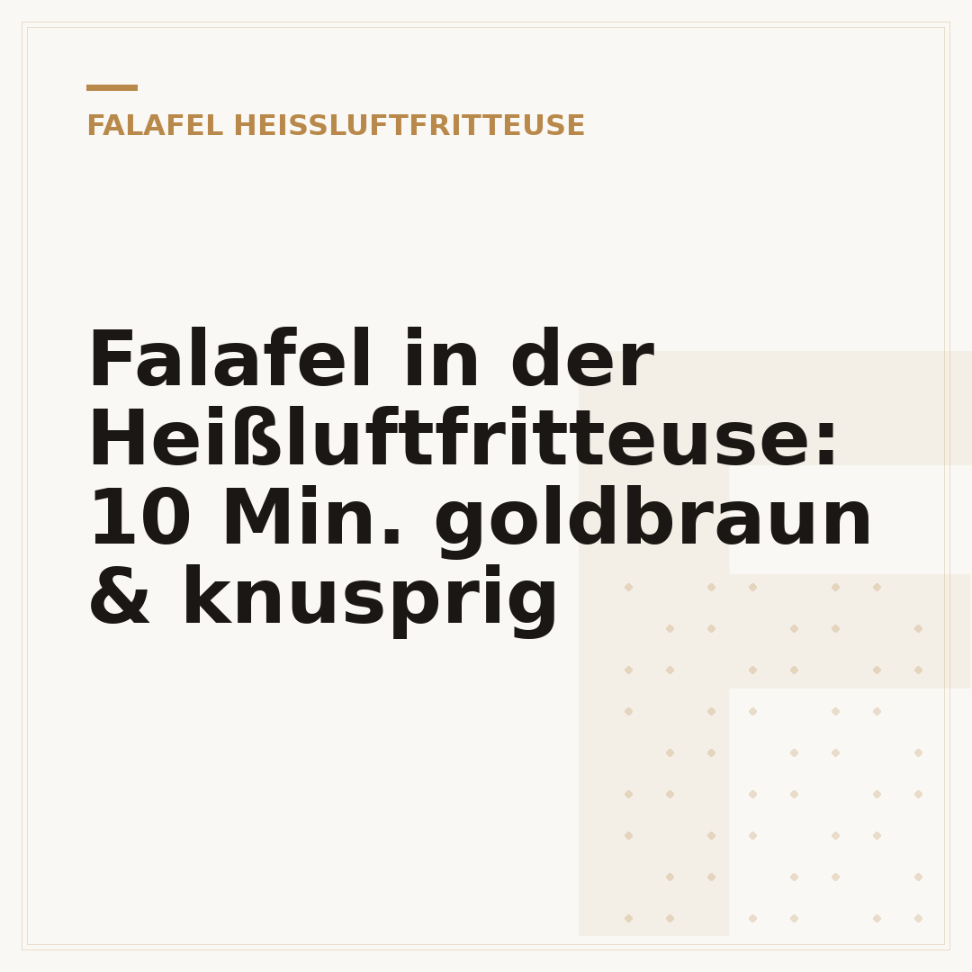 Falafel in der Heißluftfritteuse: 10 Min. goldbraun & knusprig