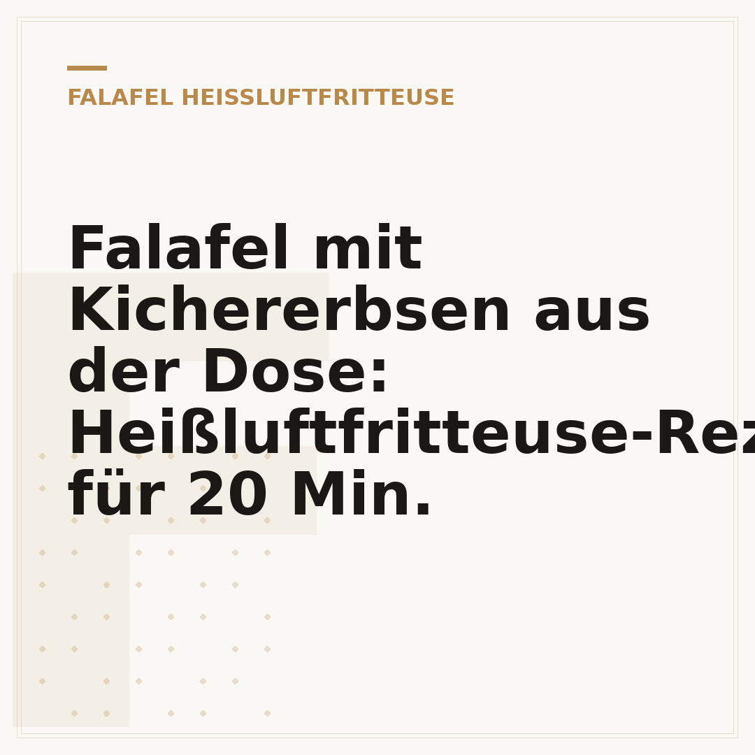 Falafel mit Kichererbsen aus der Dose: Heißluftfritteuse-Rezept für 20 Min.