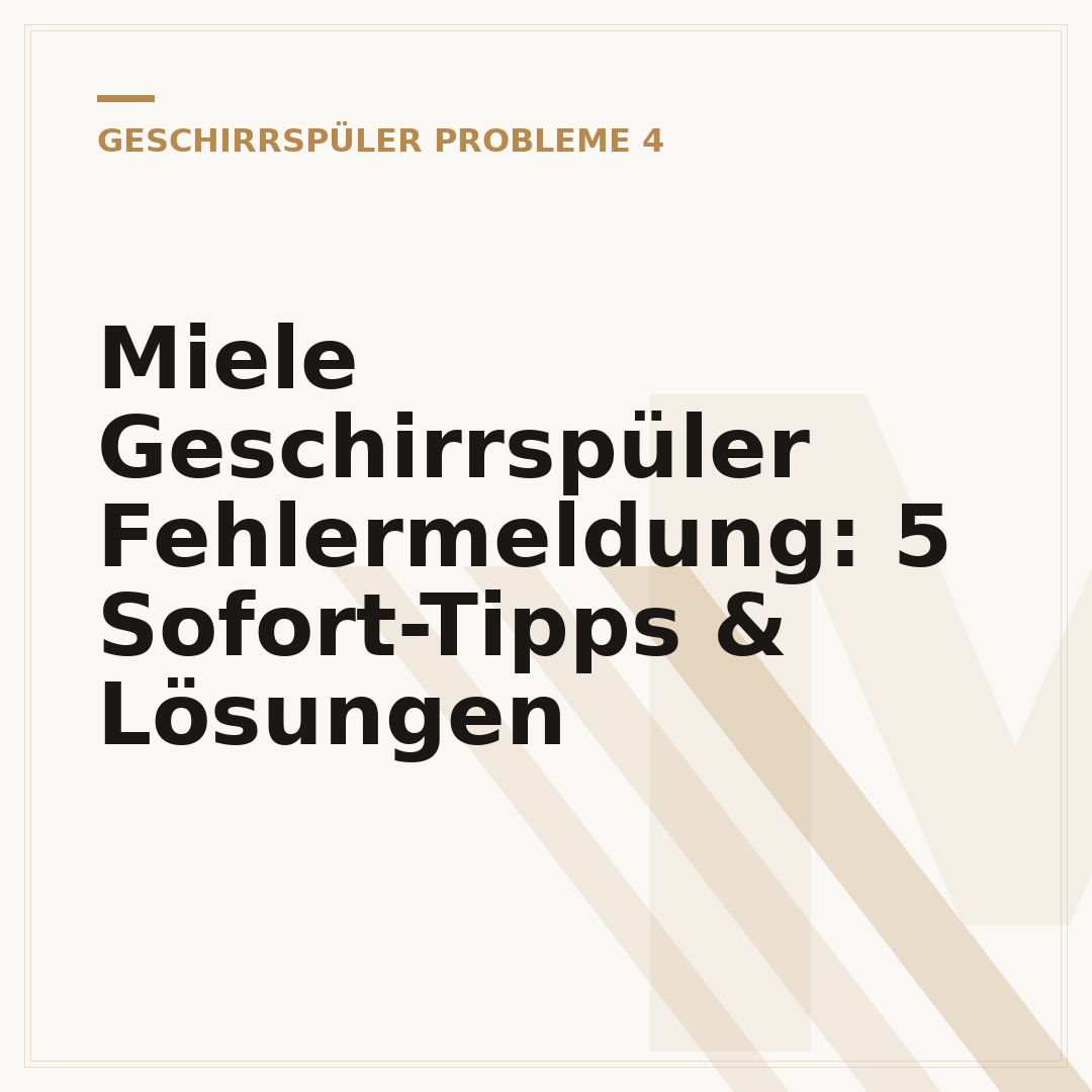 Miele Geschirrspüler Fehlermeldung: 5 Sofort-Tipps & Lösungen