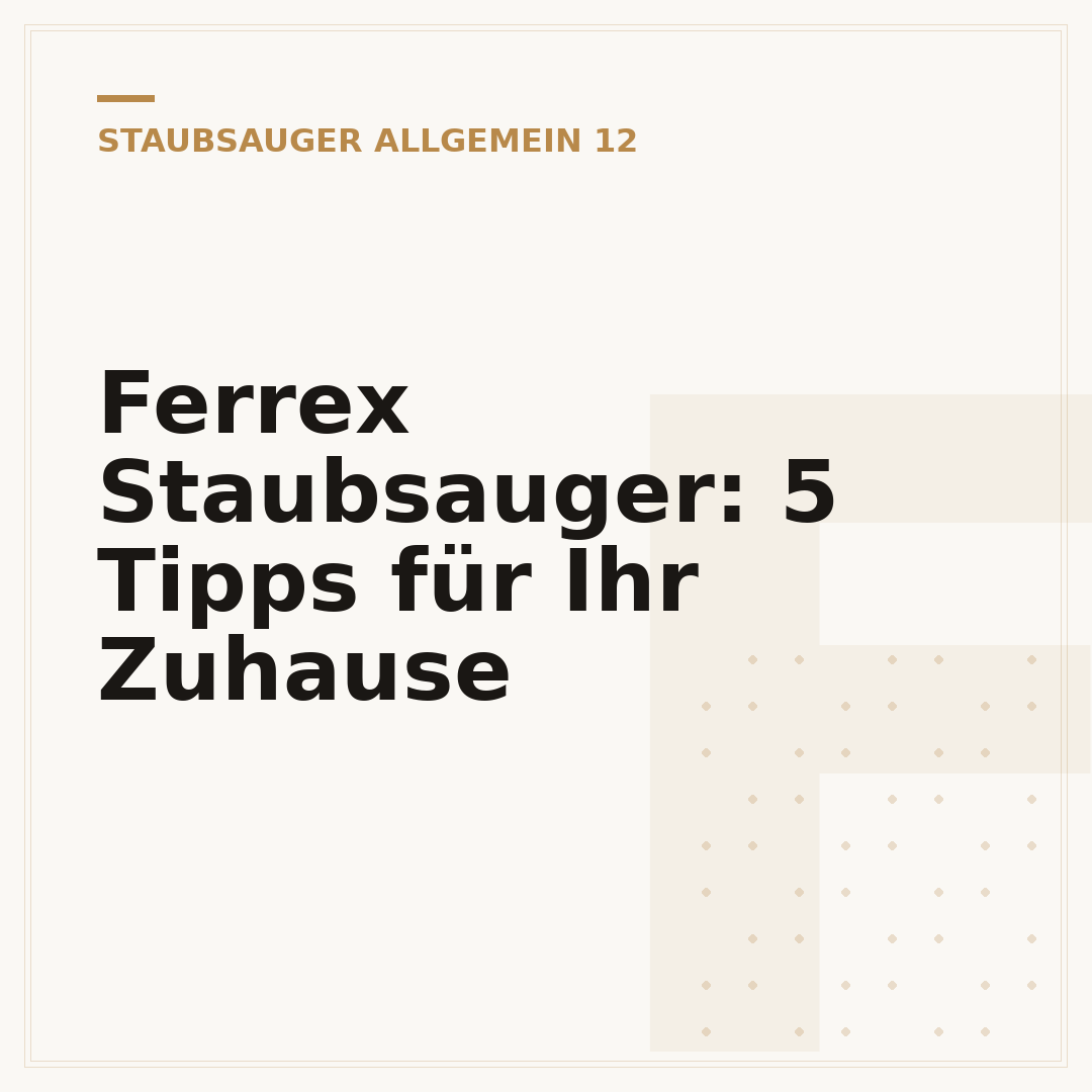 Ferrex Staubsauger: 5 Tipps für Ihr Zuhause