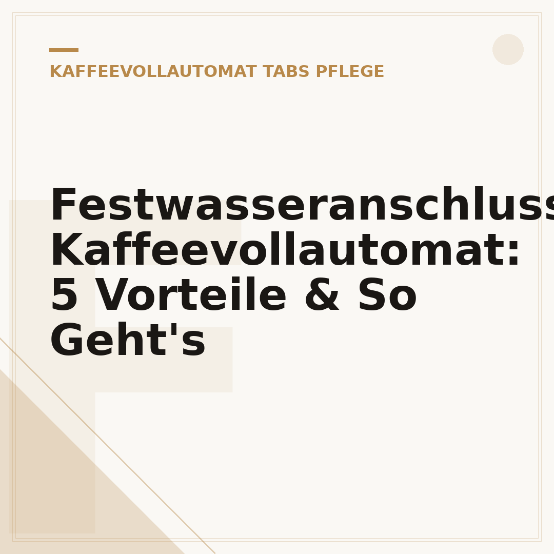 Festwasseranschluss Kaffeevollautomat: 5 Vorteile & So Geht's