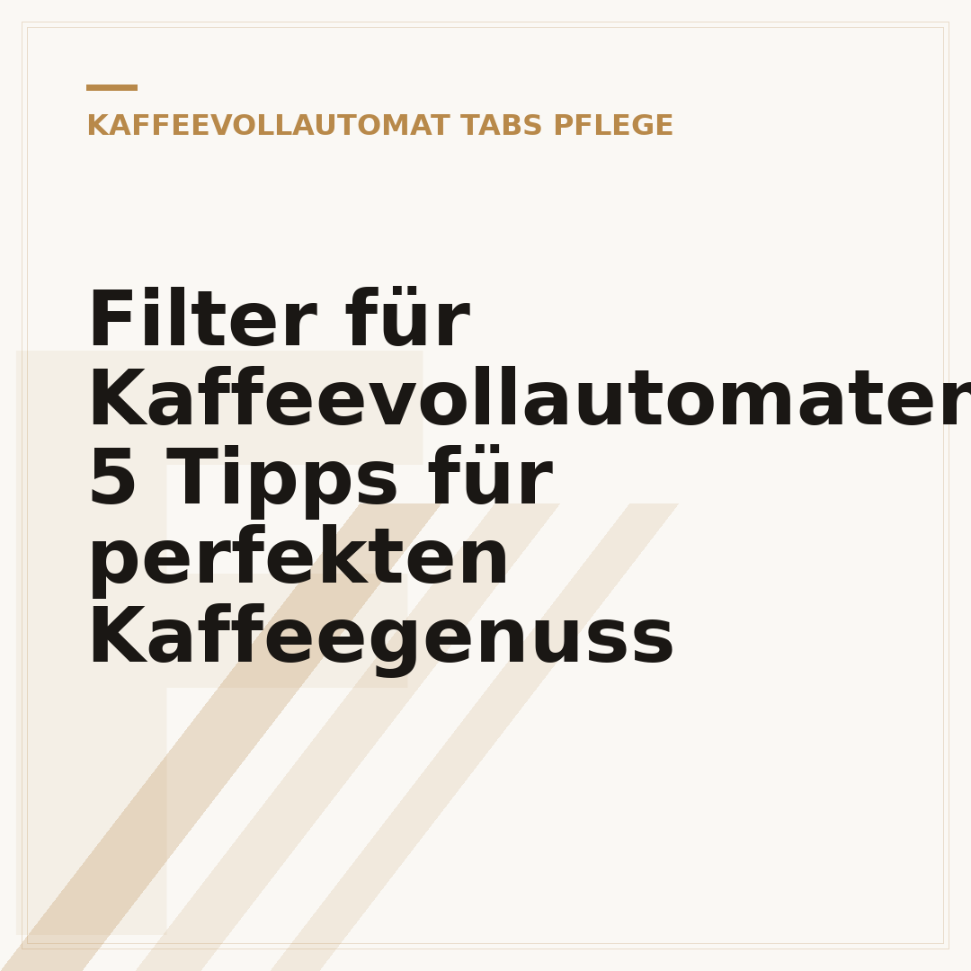 Filter für Kaffeevollautomaten: 5 Tipps für perfekten Kaffeegenuss